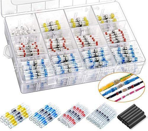 400PC 박스형 솔더 터미널 솔더 링 옐로우 15 블루 40 레드 40 화이트 30 275PC 블랙 열수축 튜브 HX036655