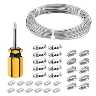 2mm Stainless Steel Nylon Plastic-Coated Steel Wire Rope Outdoor Garden Fence Cable Hanging Screw Buckle Load-Bearing Kit