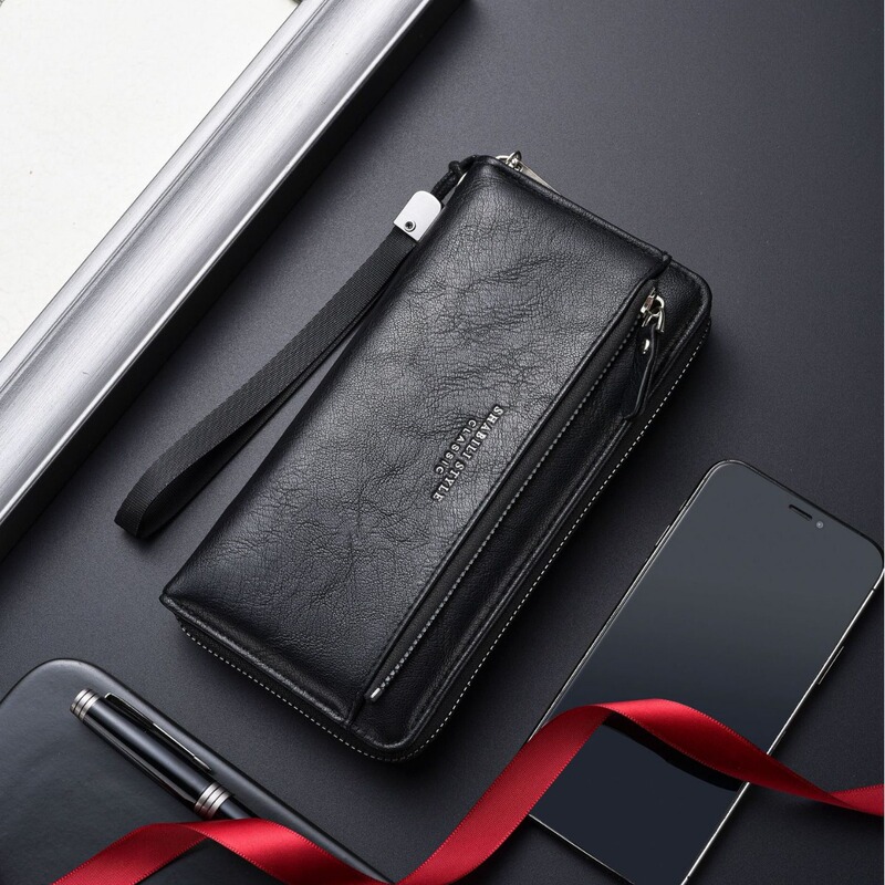 New Men's Wallet, High-Quality Long Zipper Clutch Bag, Fashionable Youth Clutch Bag, Mobile Phone Bag