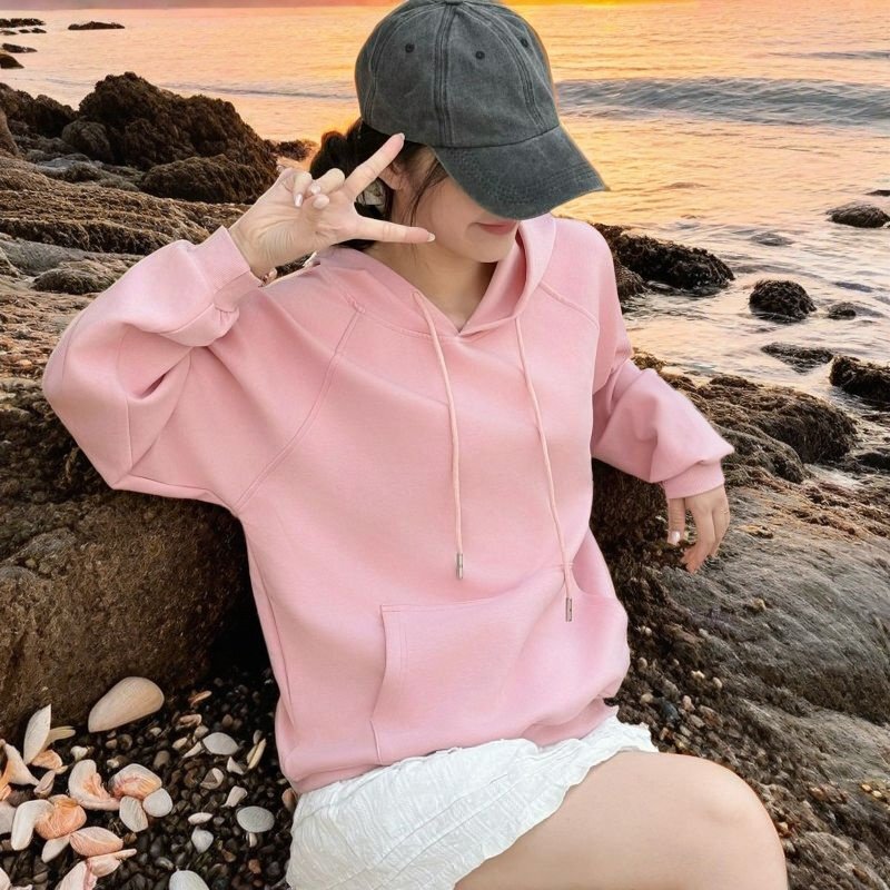 Popular Fashion High-End Perfect Figure High-Quality Fashion Casual Versatile Loose Sexy Sweatshirt Women's Comfortable Long Sleeves