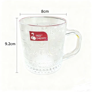 韩 风日式高颜值 条纹玻璃杯带把马克杯牛奶饮料果汁杯喝水杯批发