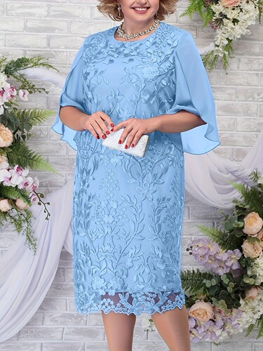 Plus Size European and American Style Women's Round Neck