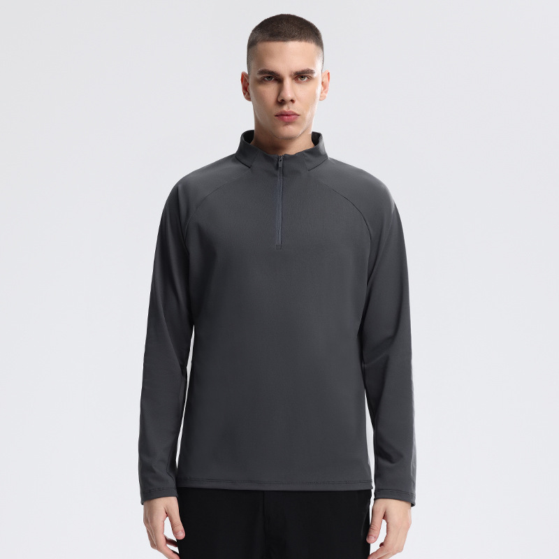 Men's Semi-zipper Sports Quick-drying Sweater Stand-up Collar Fitness Suit_voghion.com
