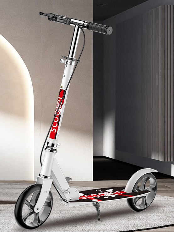 Scooter para adultos, rueda grande, dos ruedas, dos ruedas, ciudad plegable, freno de mano para adultos, transporte