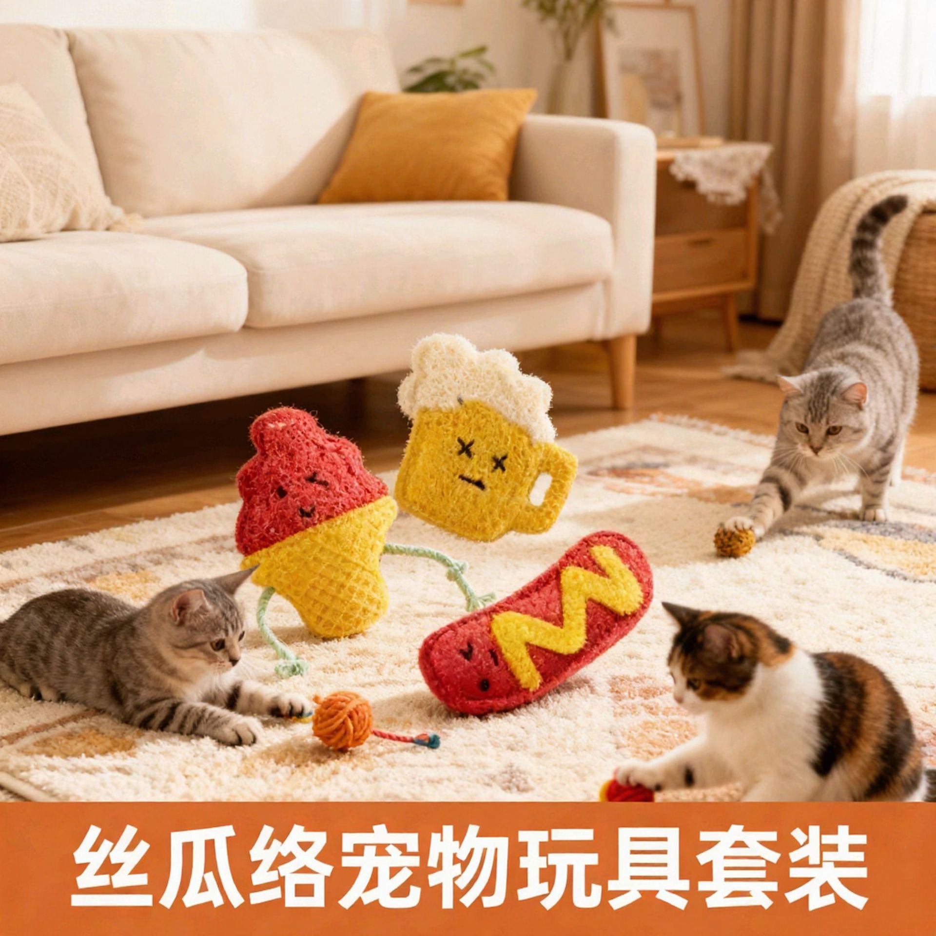 애완동물 장난감 세트 [소시지 + 아이스크림 + 독일 맥주]