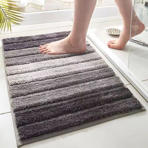Cross-border European minimalist home carpet color-changing strip mat ultra-fiber strong water-absorbent bathroom mat bedroom living room