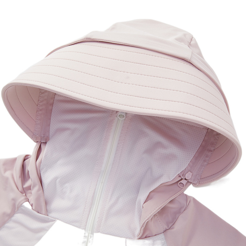 2023 verano explosivo Jiao Xia mismo abrigo de protección solar helado cómodo abrigo de piel anti-UV sombrero desmontable transpirable