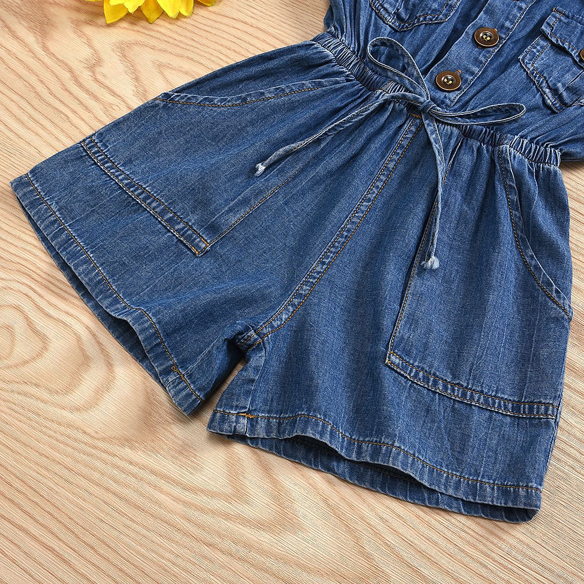 Stylish denim romper