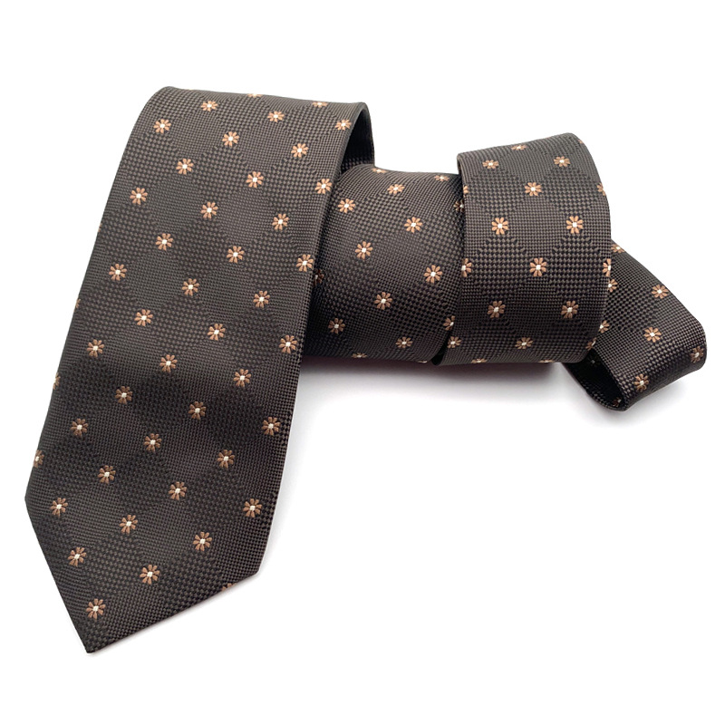 ネクタイの男性の正装のビジネスのシャンパンのコーヒーの茶色のストライプの花の職業のスーツのシャツの手は価格の幅の版の8CMを打ちます。