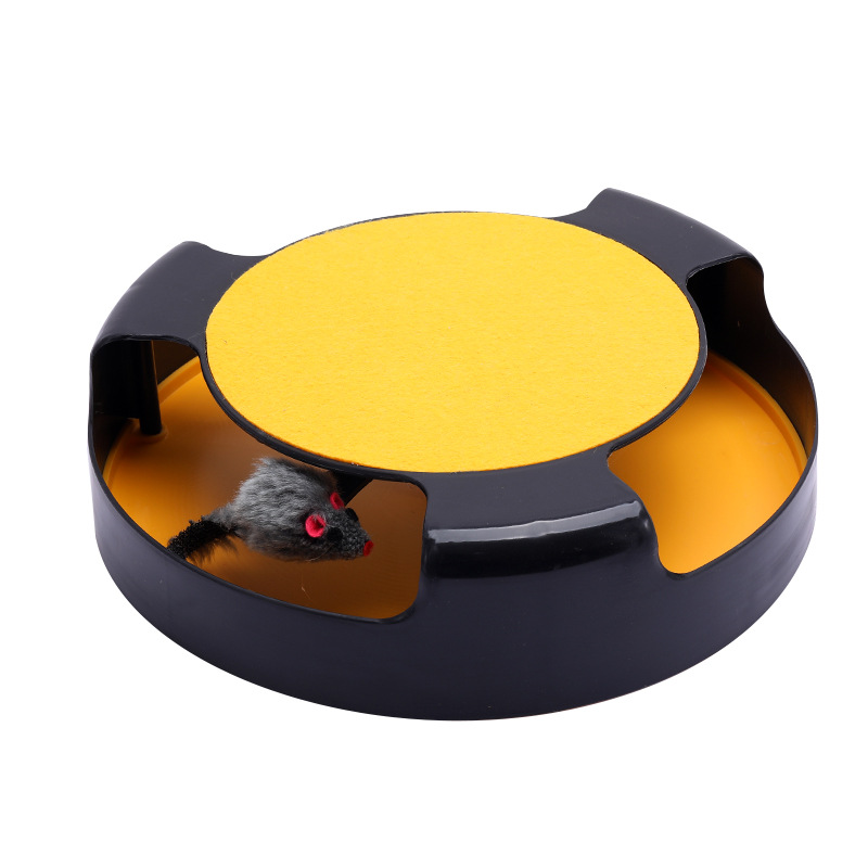 Exportación ABS gato tocadiscos juguete auto-Hola ratonera juguete superior gato tablero del rasguño ratón gatito juguete