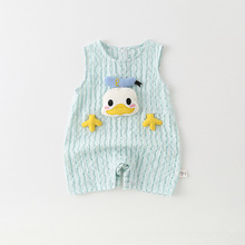 婴儿夏季薄款无袖连体衣男女宝宝可爱超萌爬爬服满月百天生日外穿