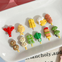 卡通仿真食物碎发夹烧烤夜宵食玩发卡可爱迷你刘海夹儿童侧边发饰