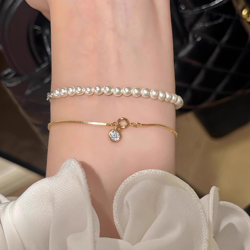 New Small Pearl Bracelet Snake Bone Small Round Bubble Silver Bracelet Exquisite Niche Design Light Luxury Fashion All-match Bracelet New Small Pearl Bracelet Snake Bone Small Round Bubble Silver Bracelet Exquisite Niche Design Light Luxury Fashion All-match Bracelet