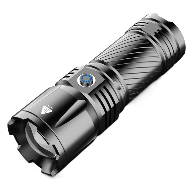 Linterna láser al aire libre enfoque telescópico impermeable fuerte luz linterna recargable LED de largo alcance proyector linterna al por mayor