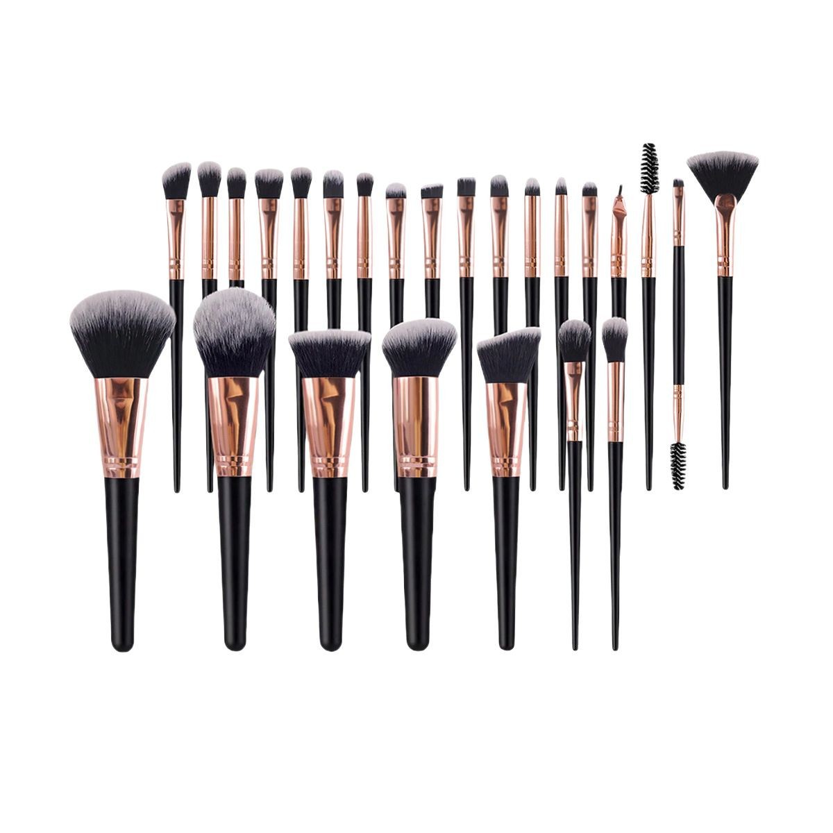 Juego de combinación transfronterizo 25 juego de pinceles de maquillaje 20 juego de combinación de borla Juego de herramientas de belleza negro