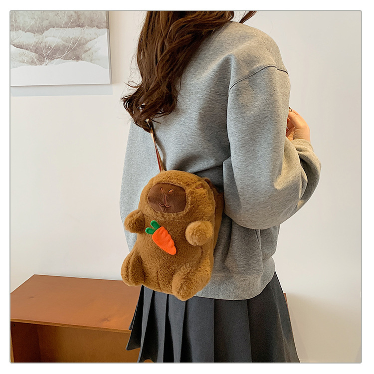 Bolsa de peluche femenina, linda, estilo Coolomi, bandolera, maquillaje, regalo de cumpleaños, al por mayor