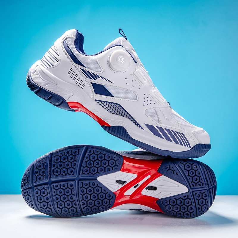New Style Swivel Buckle Casual Badminton Shoes Breathable Lovers Light Table Tennis sneaker Men's Tennis Training Shoes