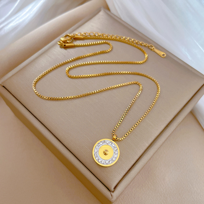 Minimalist Real Gold Collarbone Chain Necklace With Diamonds_voghion.com