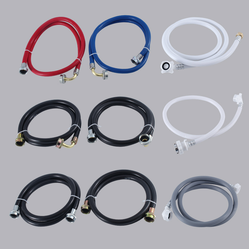 Tubo de entrada de agua para lavadora, tubo de drenaje, manguera flexible de PVC 304 de acero inoxidable, tubo corrugado, grifo antisalpicaduras, universal.
