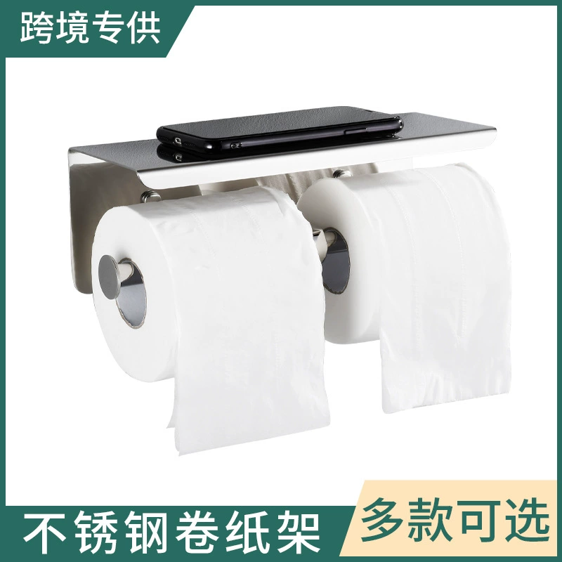 Держатель рулона бумаги из нержавеющей стали 304, настенный туалет для ванной без перфорации Home Hotel Держатель для салфеток Стеллаж для хранения унитаза