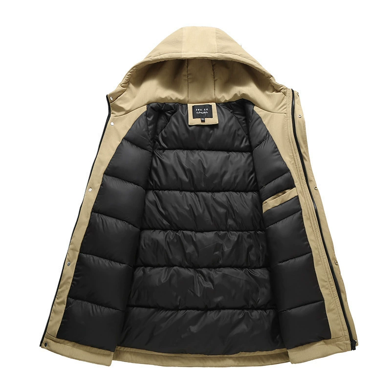 Demi-season hoody, down jacket, plus size, increased thickness