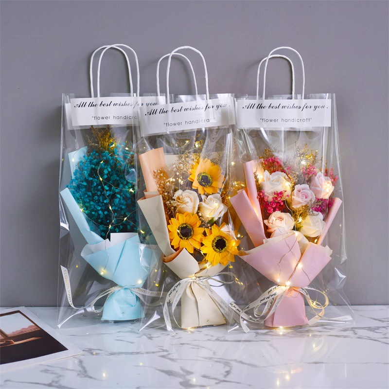 Mother's Day gift for mom finished bouquet of baby's breath, dried flowers, roses, carnations, night market street stall wholesale