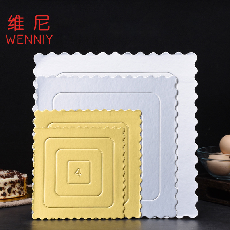 维尼金色生日慕斯糕点金卡西点底托烘培千层蛋糕托加厚蛋糕盒底托