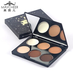 Maycheer美茜児立体亮六色修容粉餅ハイライト影組み合わせ盤工場直売卸売り