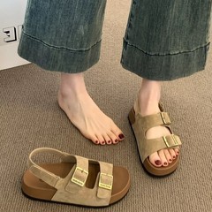 [シューズおじさん] 厚底ビルケンシュトックサンダル レディース 2025 新作 夏 アウター 超人気 万能ビーチローマンシューズ