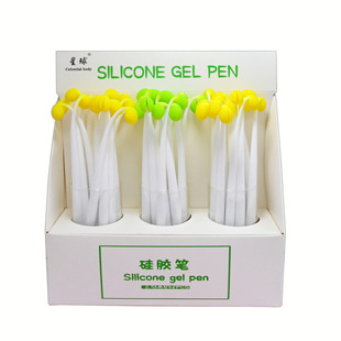 Cartoon Stationery Creative Silicone Lavender Heart Bean Sprout Snail Student Black Signature Shaker Gel Pen