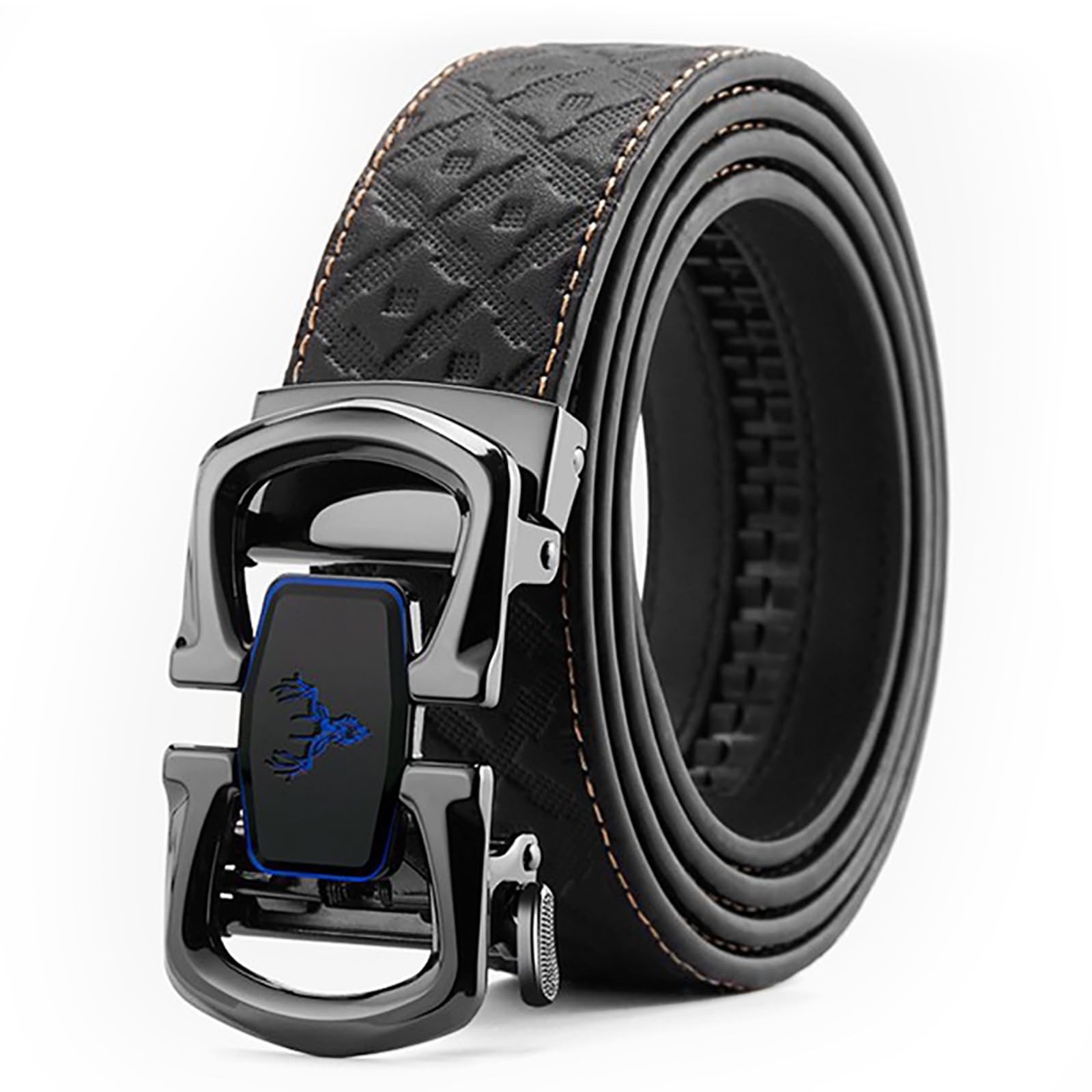 Cinturón de cuero genuino para hombre, informal, de negocios, impreso, popular, resistente a los arañazos y al desgaste, hebilla de cinturón, fabricante transfronterizo, venta directa al por mayor