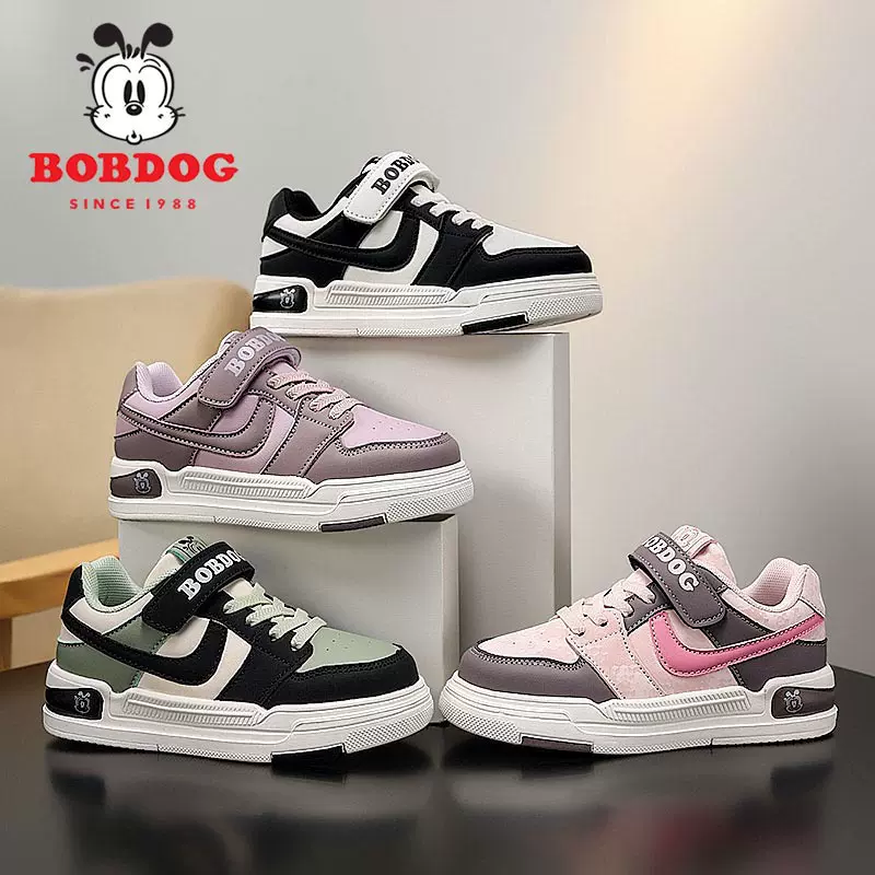 巴布豆女童鞋夏秋季新款儿童aj皮面板鞋中大童男童时尚运动潮鞋