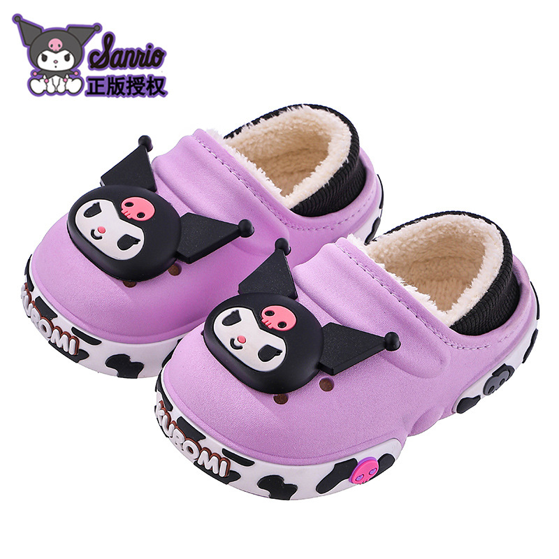 Sanliou zapatillas de algodón para niños invierno niños niñas calentamiento de terciopelo impermeable en el hogar Koolomi zapatos de algodón para niños tacones
