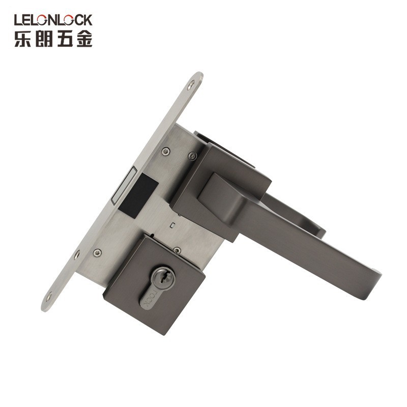 Cerradura de separación cuadrada interior simple cerradura de puerta de dormitorio magnetic silenciosa manija de puerta cerradura de mano sólida de aleación de zinc