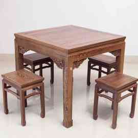 HF2X红木八仙桌实木正方形鸡翅木餐桌家用明清仿古红木家具四方桌