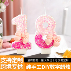 クロスボーダー誕生日ケーキデジタルキャンドル0-9歳クリエイティブデザートベーカリーショッププラグイン子供の1歳の装飾パーティー