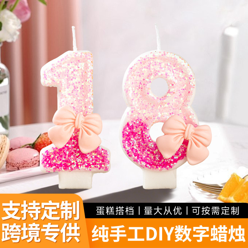 クロスボーダー誕生日ケーキデジタルキャンドル0-9歳クリエイティブデザートベーカリーショッププラグイン子供の1歳の装飾パーティー|undefined