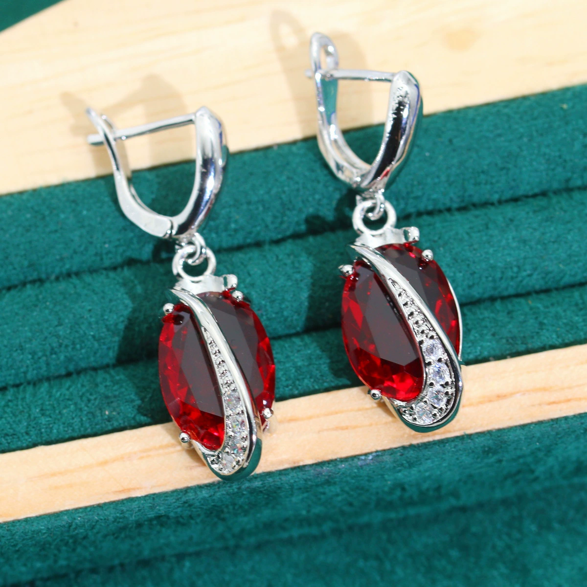 Fashionable necklace and earrings, ring, set for bride, wedding dress, accessory, jewelry, Korean style, 3 pieces