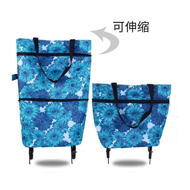 メーカー卸売折りたたみポータブル収納袋ポータブル折りたたみホイールショッピングバッグオックスフォード布防水収納ショッピングバッグ|undefined