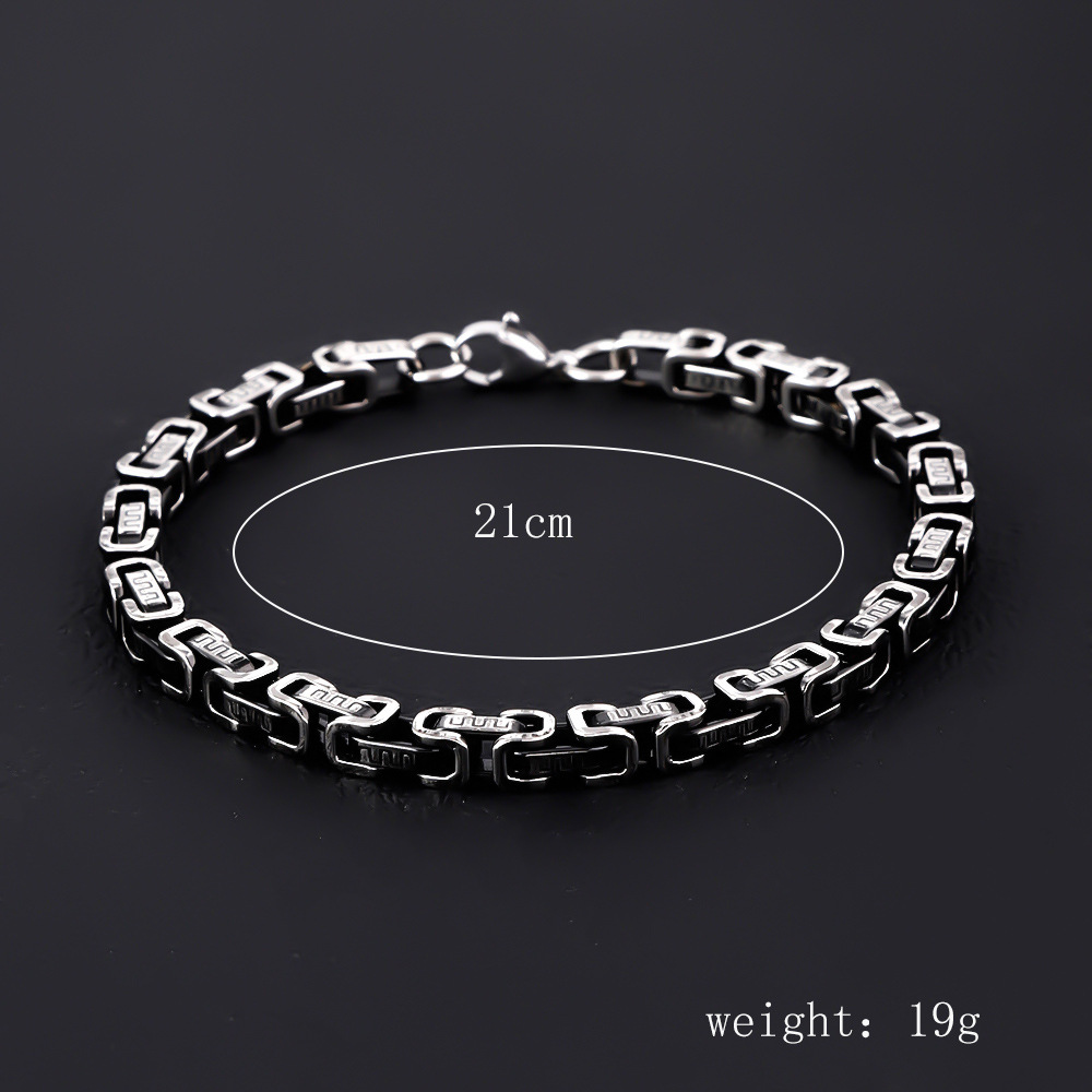Stainless Steel Cuban Bracelet For Men Simple Bold Punk Style_voghion.com