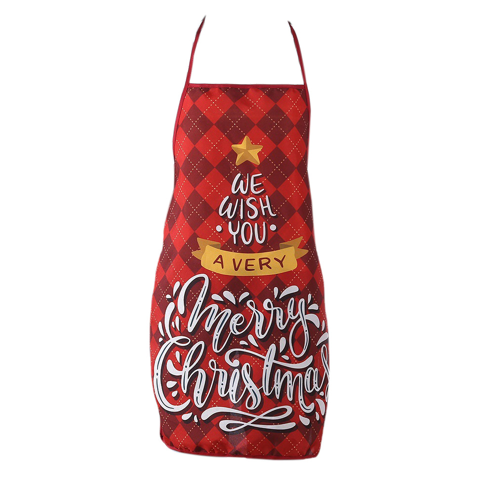 Delantal de Navidad transfronterizo decoración tela impresión lindo muñeco de nieve de alce delantal de Navidad comedor cocina