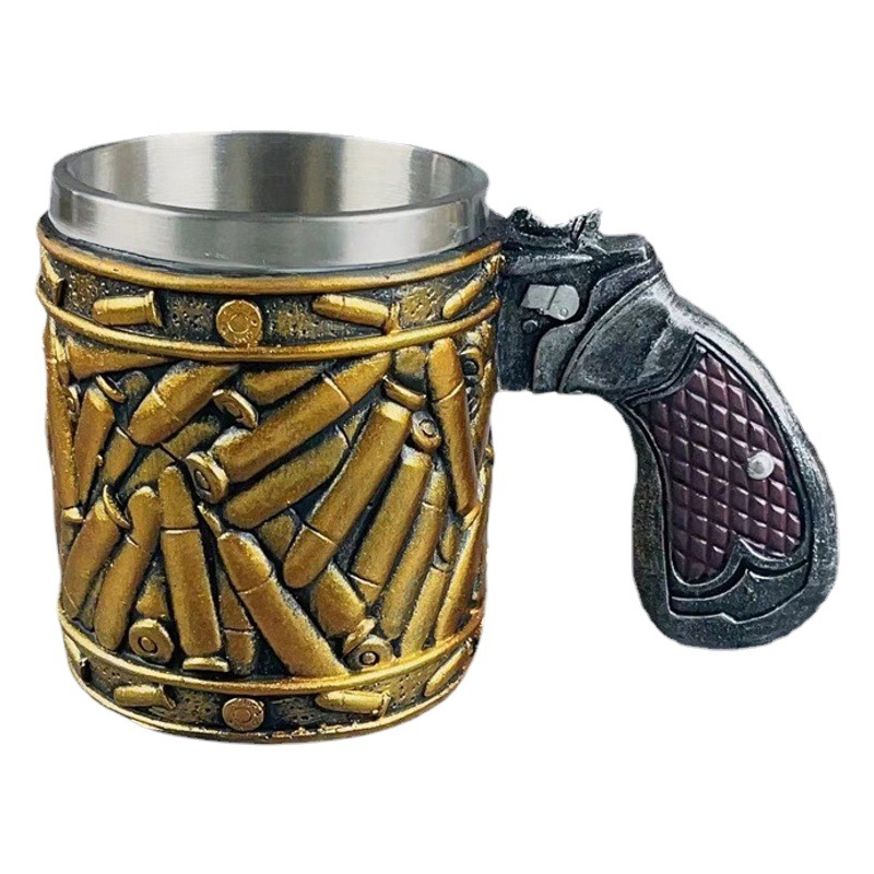 Bala de acero inoxidable taza de revólver creativo forma de la taza de bala conjunto de vino Bar de regalo conmemorativo vaso de cerveza americana
