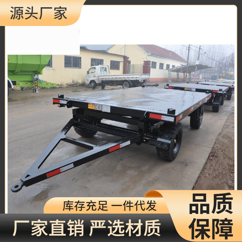 叉车牵引平板车厂区重型货物搬运车物流运输拖挂车 牵引平板拖车