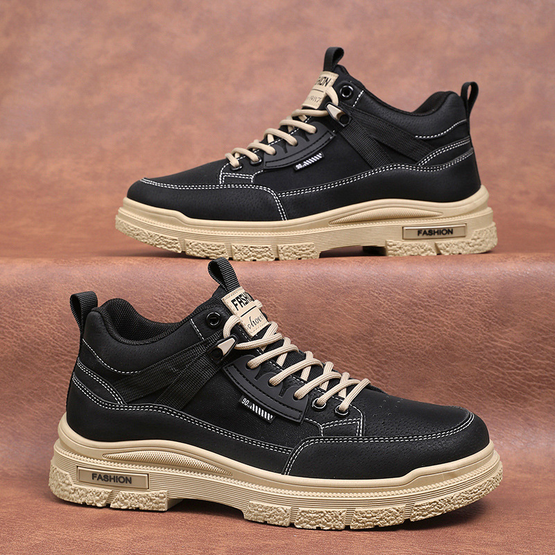 2024 otoño nuevos zapatos de hombre herramientas de viento botas Martin deportivas casuales de trabajo impermeable suela gruesa resistente al desgaste de alto nivel y vello