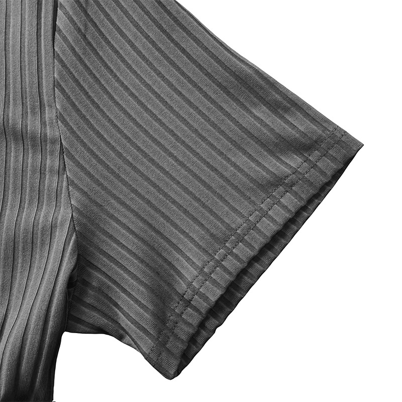 2024 T-shirt sportiva attillata a maniche corte da uomo con scollo tondo e body fitness_voghion.com