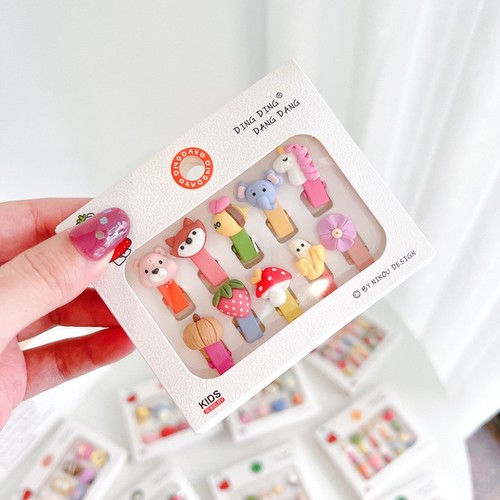 New Korean style colorful cute ice cream bunny clip children's three-dimensional cartoon hair band hair clip set