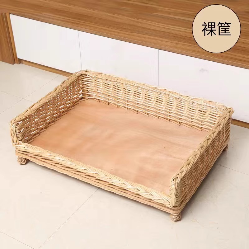 Perro tejido de ratán Perro mimbre mimbre Perro mediano y grande Nido para mascotas extraíble y lavable disponible en todas las estaciones Teddy Satsuma Cama para perros Golden Retriever Nido para gatos