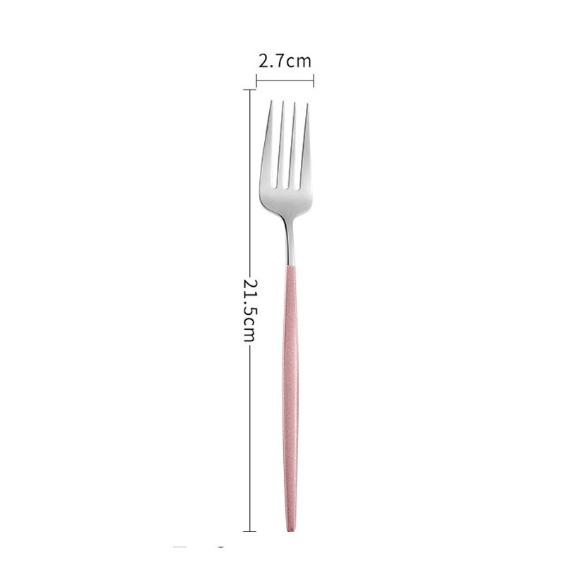 Vajilla de acero inoxidable portugués creativo mango largo cuchillo de filete, tenedor y cuchara comida occidental cuatro piezas principales titanio nórdico RED DE ORO cuchara redonda roja