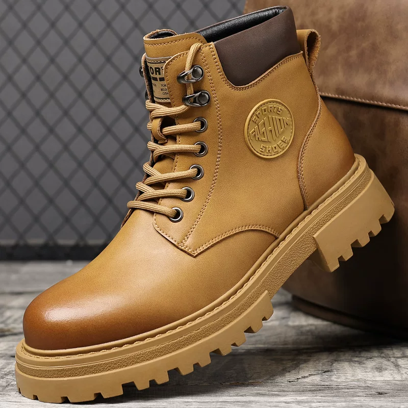 Martens, мужская теплая высокая обувь в английском стиле для отдыха, ботинки