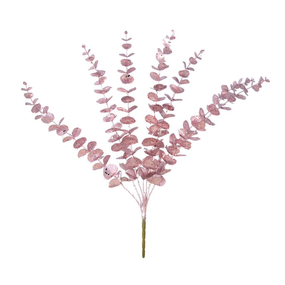 Sequinilla de Eucalyptus 47CM flores de imitación de hojas festivas de decoración de Navidad boda hogar
